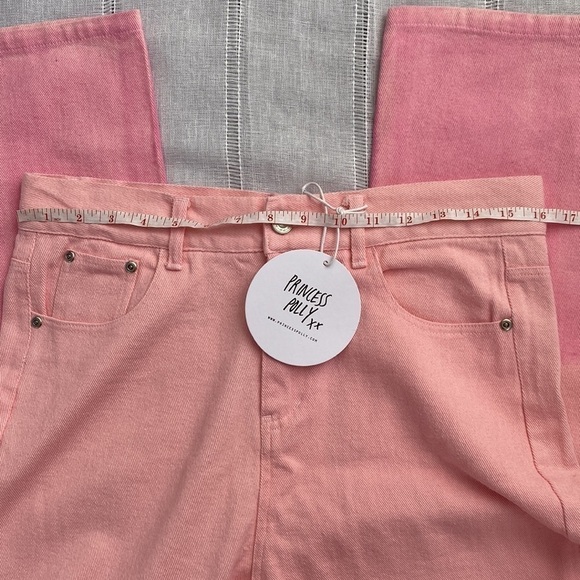 NWT Princess Polly Cameran straight leg pink denim jeans. - Picture 7 of 13